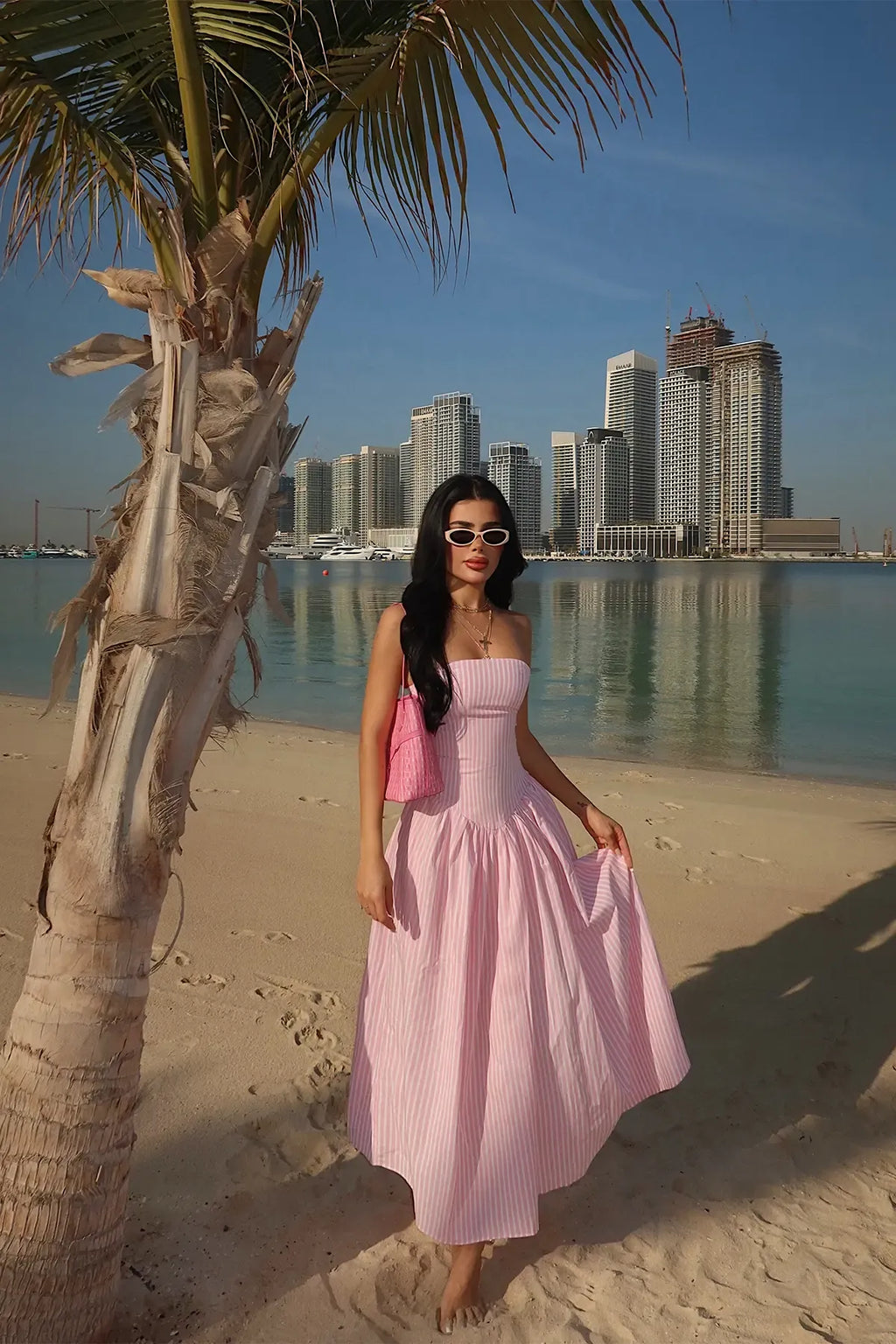 Pink Bonnieh Striped Dress