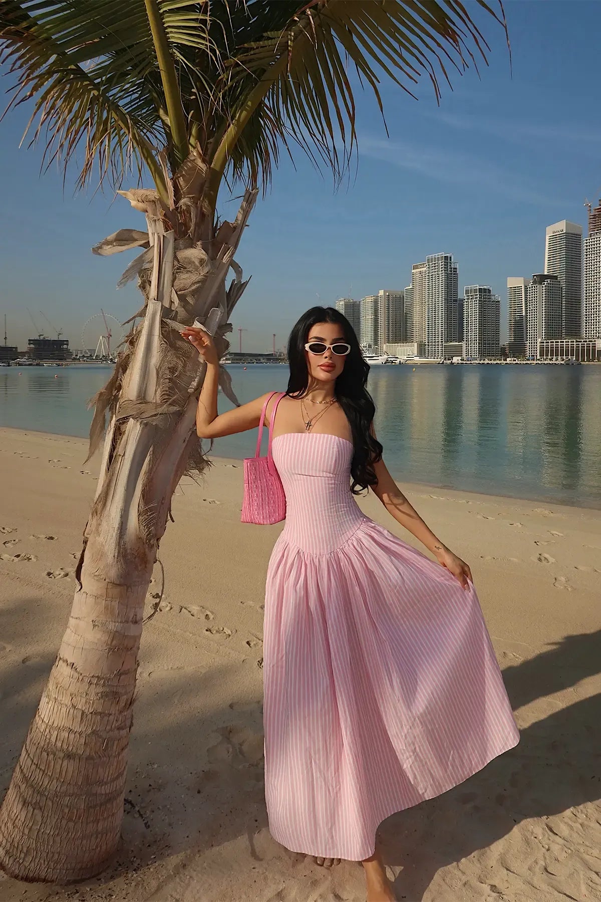 Pink Bonnieh Striped Dress