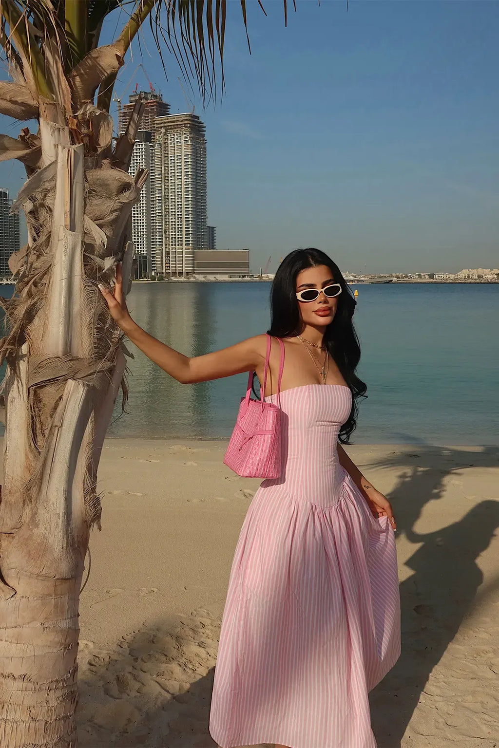 Pink Bonnieh Striped Dress