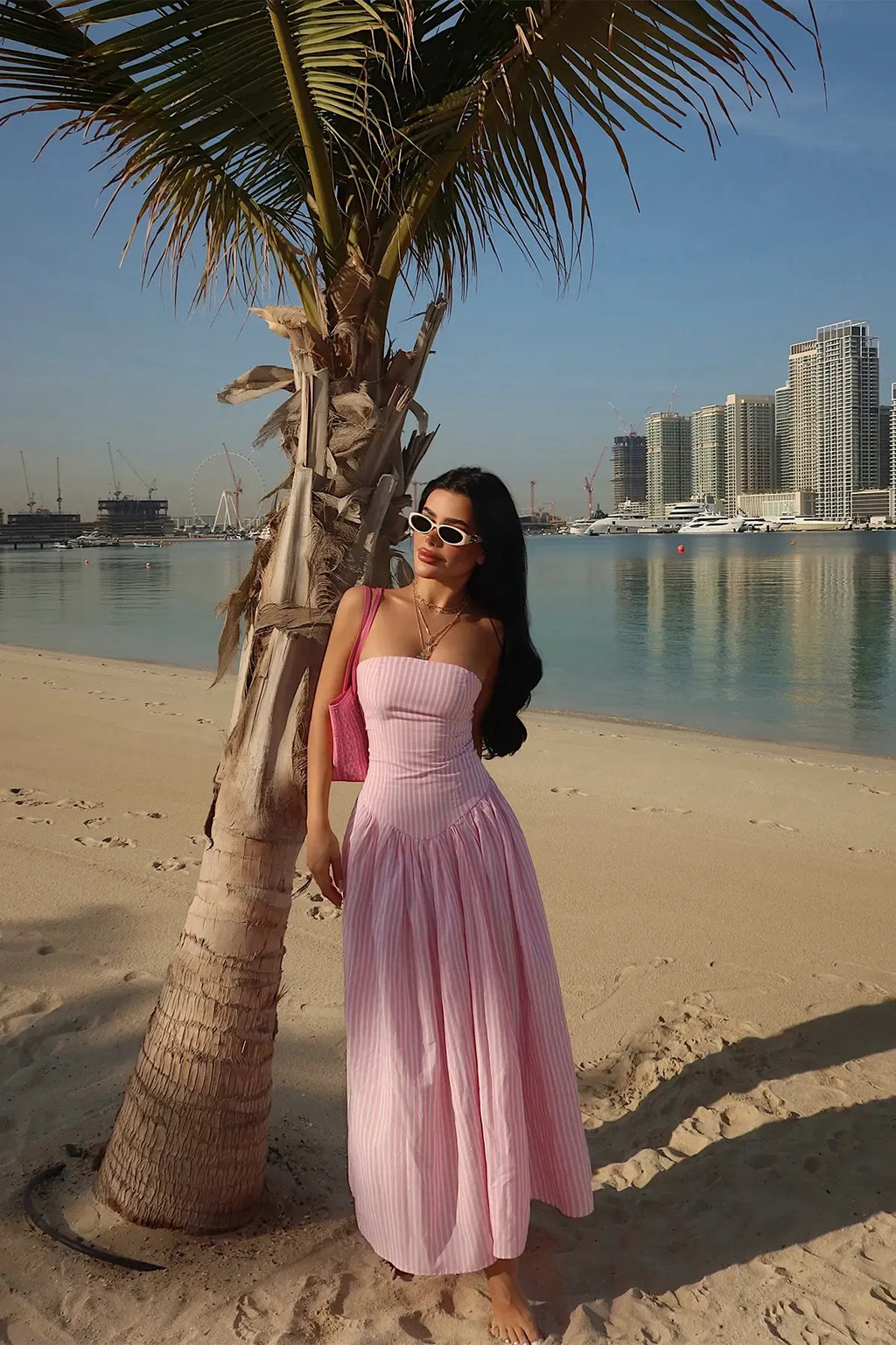 Pink Bonnieh Striped Dress